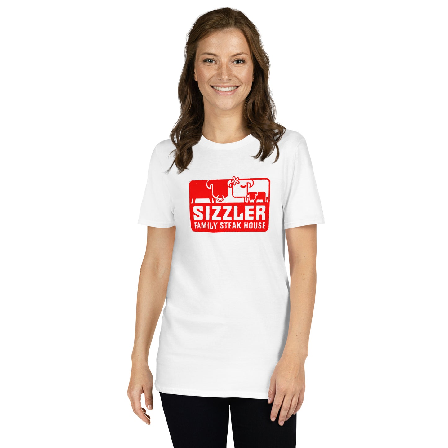 Retro Sizzler Family Steak House Logo Short-Sleeve Unisex T-Shirt